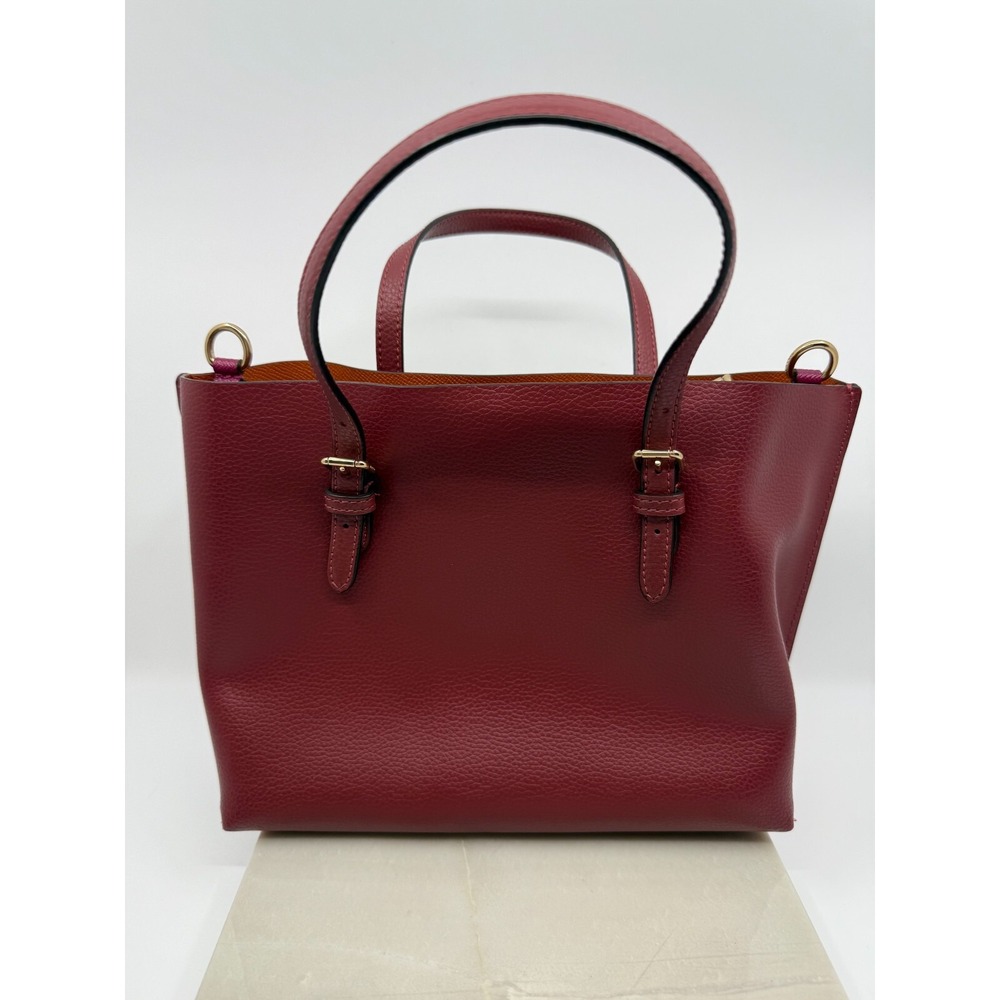 Coach Burgundy Tote Bag with Gold Accents - Picture 4 of 16